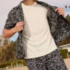Abstract Floral Print Swim Trunks