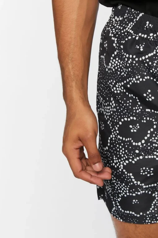 Abstract Floral Print Swim Trunks