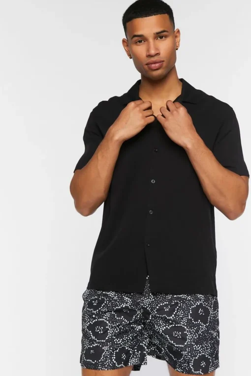 Abstract Floral Print Swim Trunks