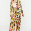 Abstract Floral Wide-Leg Pants
