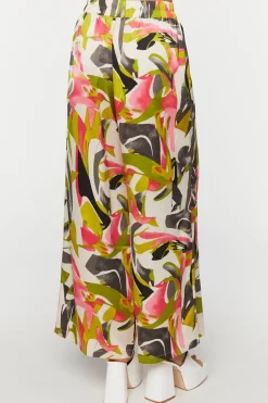 Abstract Floral Wide-Leg Pants