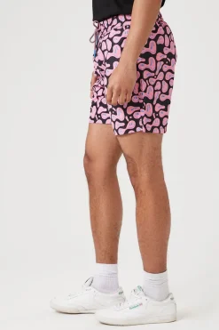Abstract Happy Face Swim Trunks