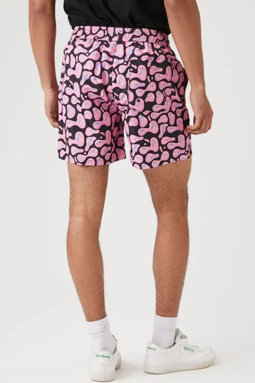 Abstract Happy Face Swim Trunks