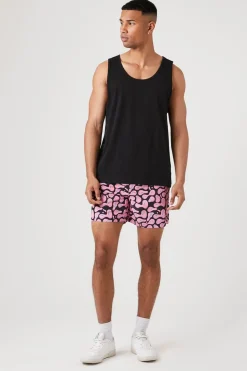 Abstract Happy Face Swim Trunks