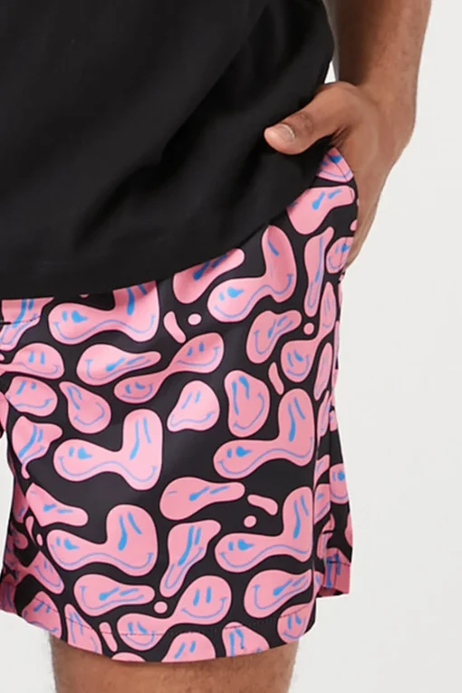 Abstract Happy Face Swim Trunks