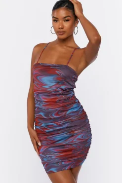 Abstract Print Bodycon Mini Dress