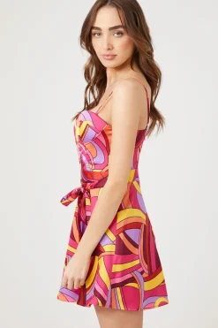 Abstract Print Bustier Mini Dress