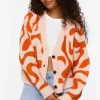 Abstract Print Cardigan Sweater