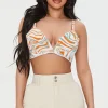 Abstract Print Crop Top