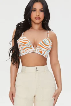 Abstract Print Crop Top