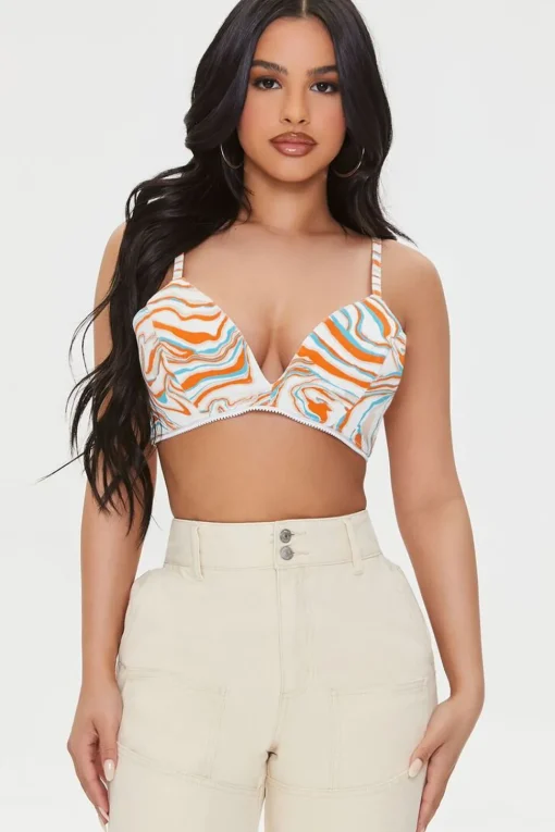 Abstract Print Crop Top