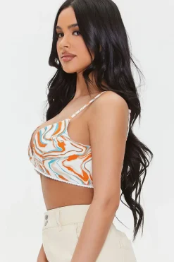 Abstract Print Crop Top