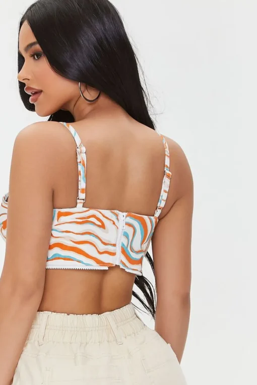 Abstract Print Crop Top