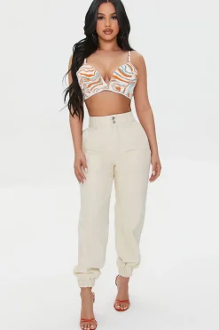 Abstract Print Crop Top