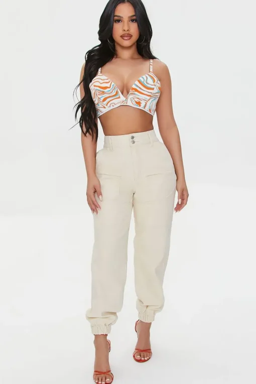 Abstract Print Crop Top