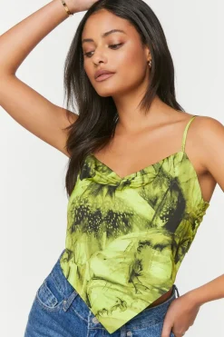 Abstract Print Handkerchief Cami
