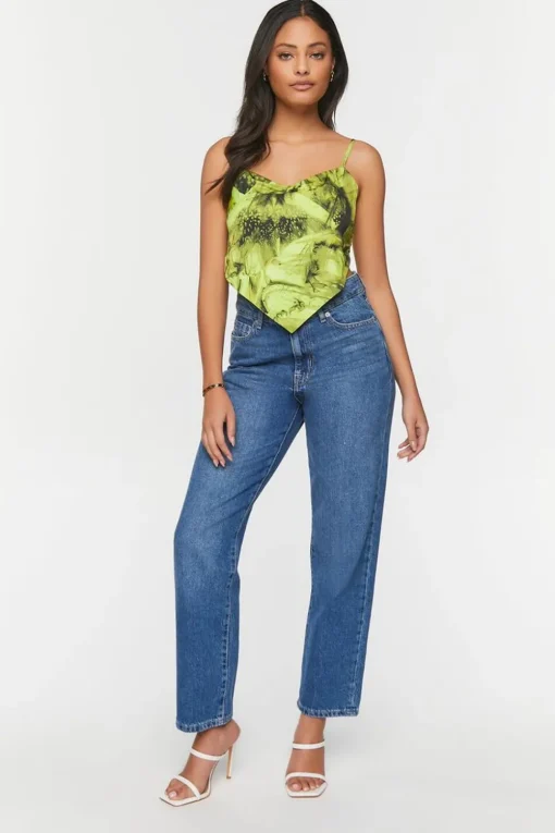 Abstract Print Handkerchief Cami