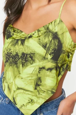 Abstract Print Handkerchief Cami