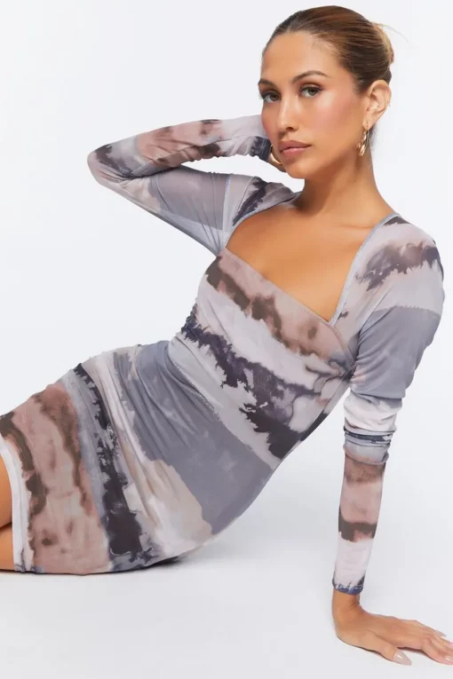 Abstract Print Mini Dress