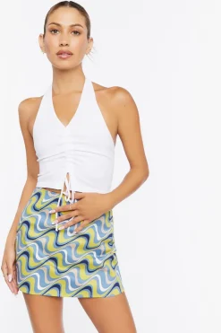 Abstract Print Mini Skirt