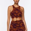 Abstract Print Mini Sweater Dress