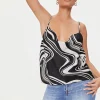 Abstract Print Satin Cami