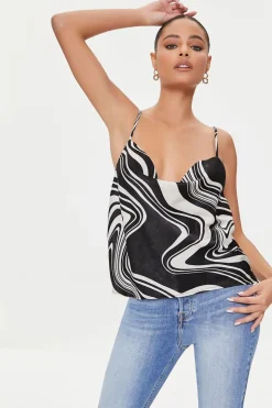 Abstract Print Satin Cami