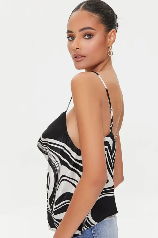 Abstract Print Satin Cami