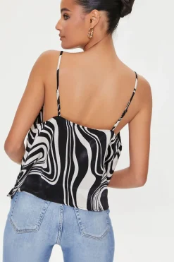 Abstract Print Satin Cami