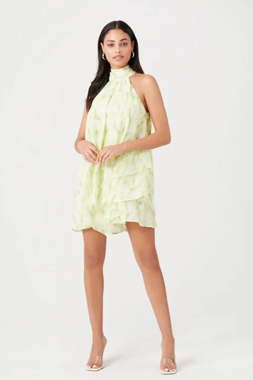 Abstract Print Swing Mini Dress
