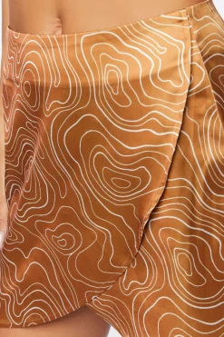 Abstract Print Tulip-Hem Mini Skirt