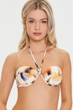 Abstract Print Underwire Bikini Top