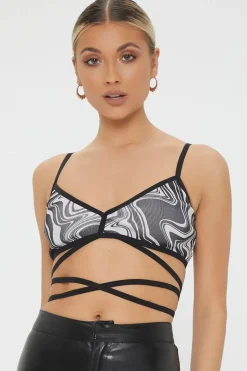 Abstract Self-Tie Cropped Cami