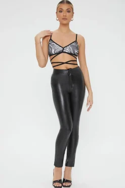 Abstract Self-Tie Cropped Cami