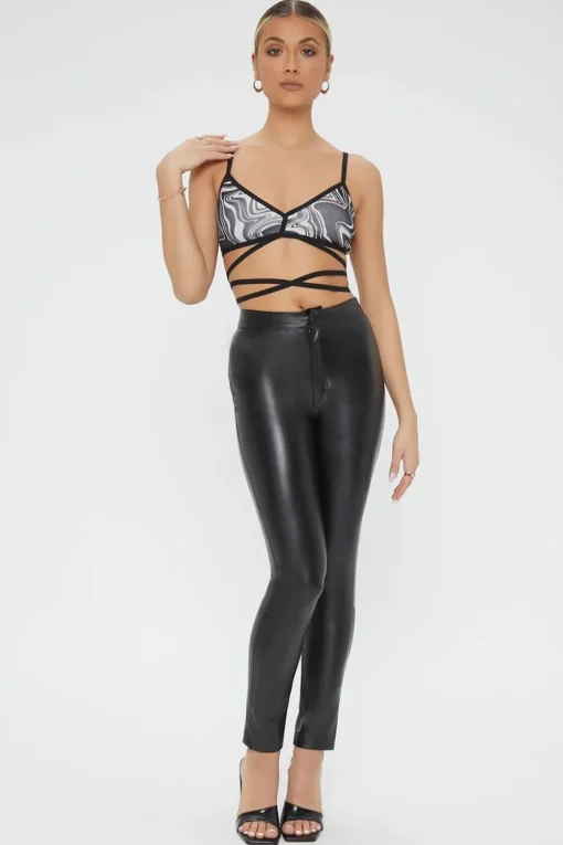 Abstract Self-Tie Cropped Cami