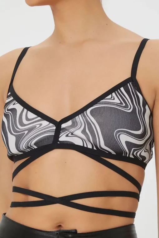 Abstract Self-Tie Cropped Cami