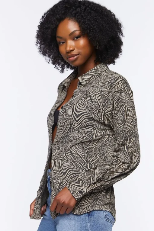 Abstract Zebra Print Shirt