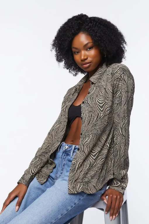 Abstract Zebra Print Shirt