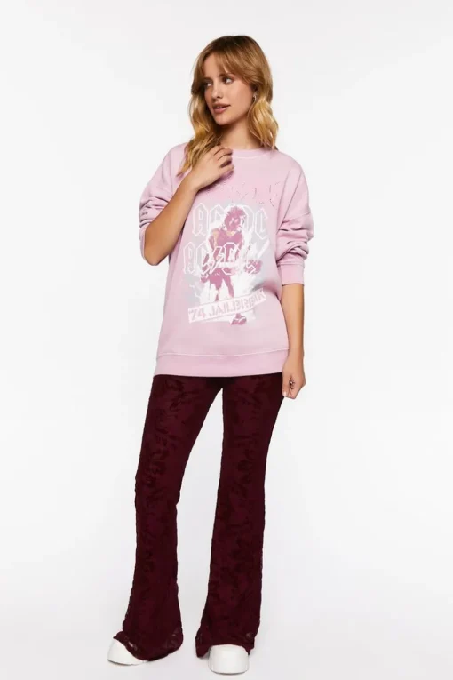 Acdc Rhinestone Graphic Pullover