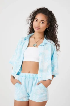 Acid Wash Chambray Shorts