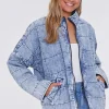 Acid Wash Quilted Denim Jacket