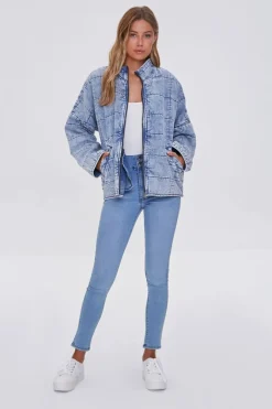 Acid Wash Quilted Denim Jacket