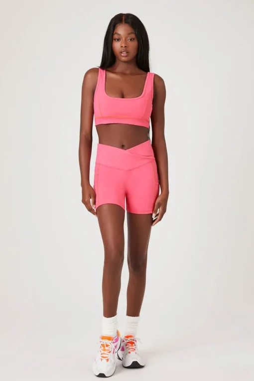 Active Contrast-Seam Biker Shorts