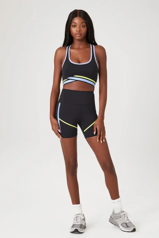 Active Contrast-Trim Biker Shorts