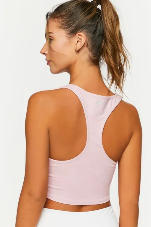 Active Cropped Racerback Tank Top