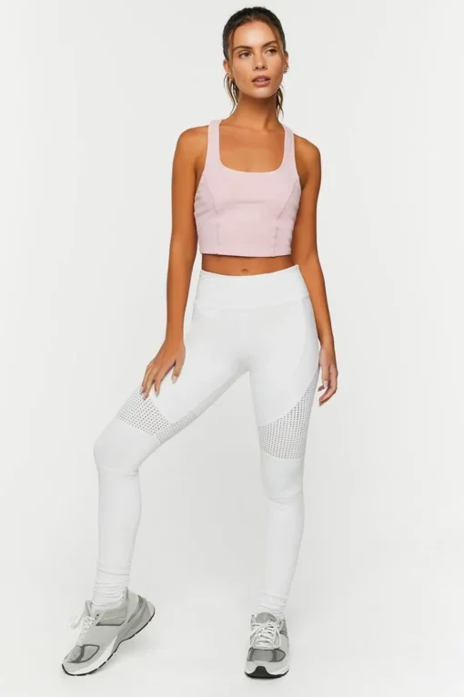Active Cropped Racerback Tank Top