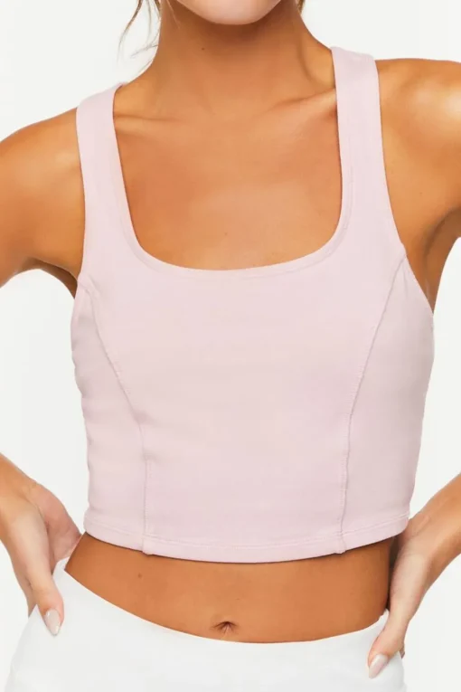 Active Cropped Racerback Tank Top