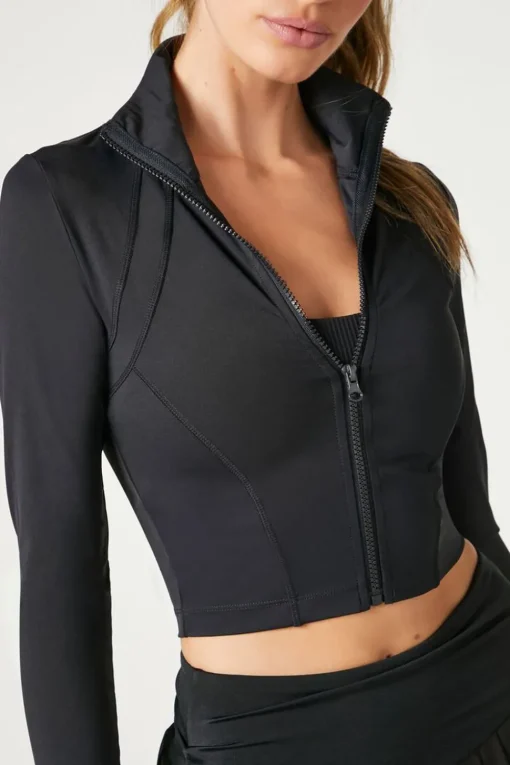 Active Cropped Zip-Up Jacket
