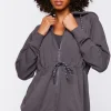 Active Drawstring Zip-Up Hoodie