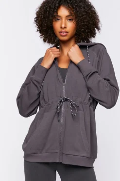 Active Drawstring Zip-Up Hoodie
